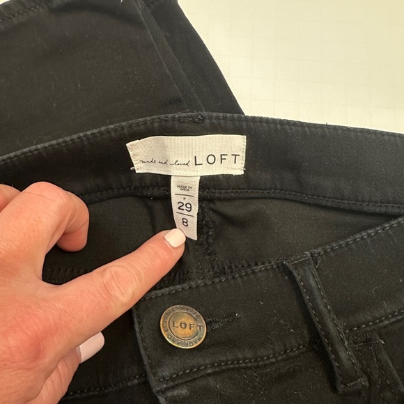 Women's LOFT brushed Black Jeans Size 8 - Picture 5 of 8